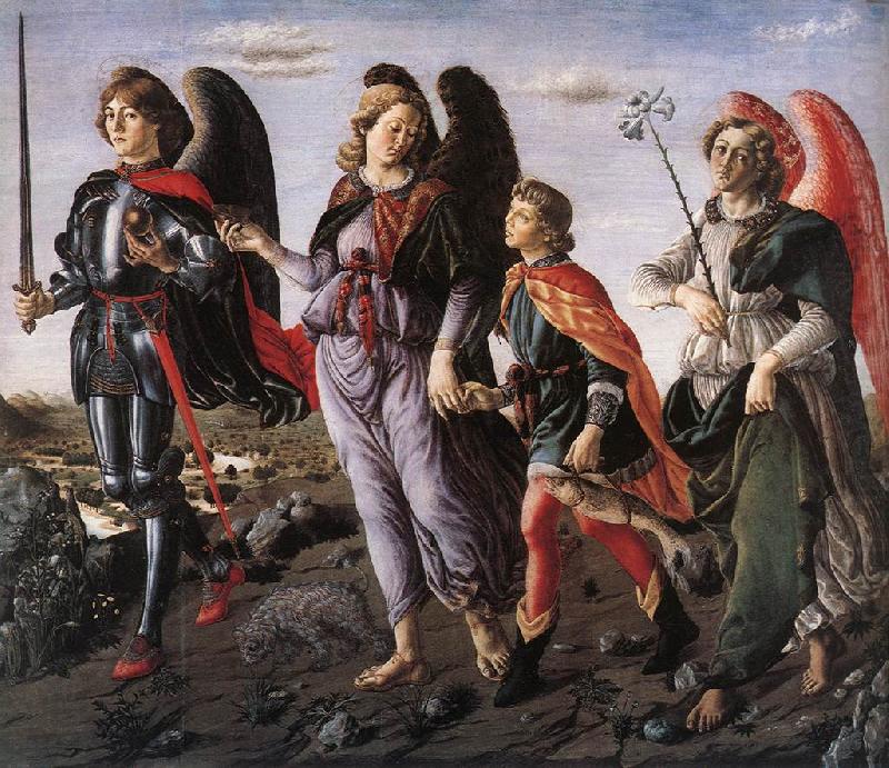 BOTTICINI, Francesco The Three Archangels with Tobias f china oil painting image